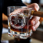 Custom Name Funny Gifts for Dad - Personalized Whiskey Glass with Cigarette Holder