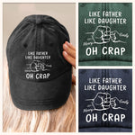 Matching Genes, Matching Mess - Family Personalized Custom Vintage Washed Denim Baseball Cap - Father's Day, Gift For Dad, Daughter