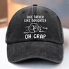 Matching Genes, Matching Mess - Family Personalized Custom Vintage Washed Denim Baseball Cap - Father's Day, Gift For Dad, Daughter