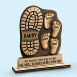 Your Footsteps Led Our Way - Family Personalized Custom Shaped 2-Layered Wooden Plaque With Flat Stand - New Arrival, Father's Day, House Warming Gift For Dad, Grandpa AMZ
