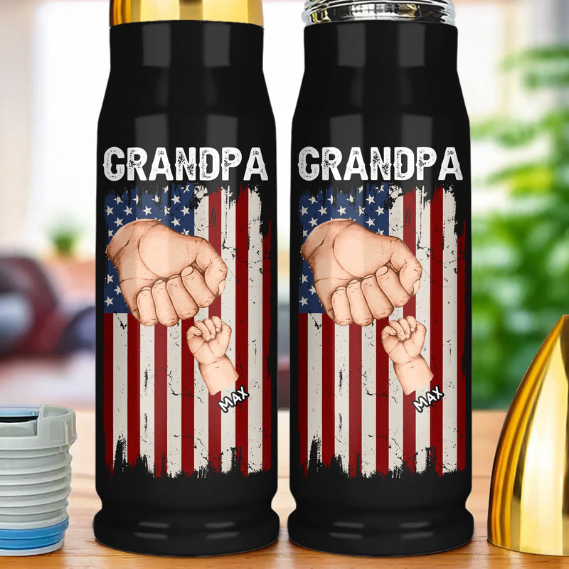 Bonded By Blood, United By Love - Family Personalized Custom Bullet Tumbler - Father's Day, Gift For Dad, Grandpa