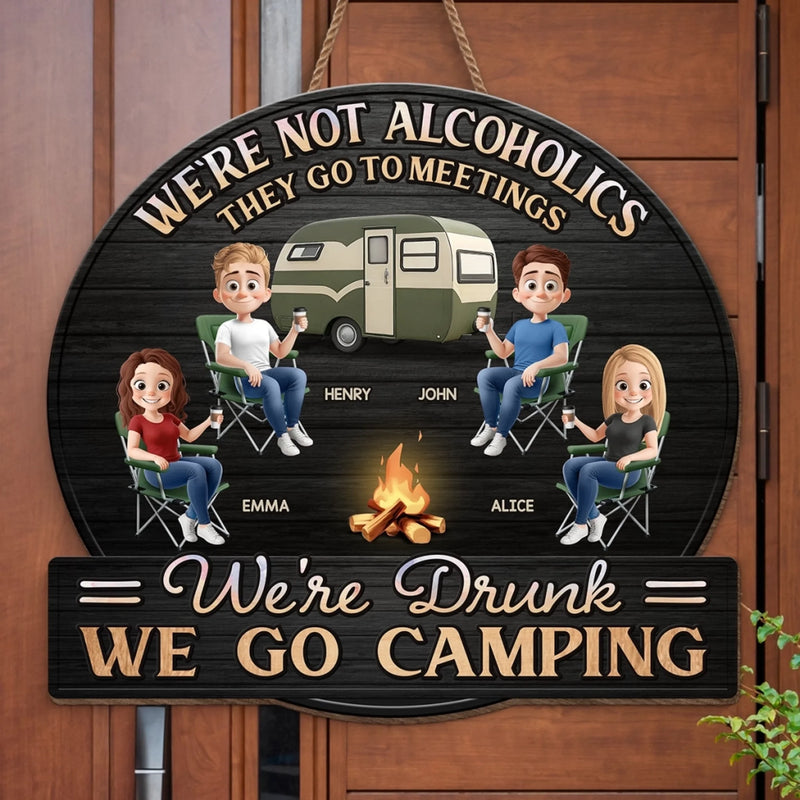 Camp, Chill, Repeat - Camping Personalized Custom Shaped Home Decor Wood Sign - House Warming Gift For Best Friends, BFF, Camping Lovers