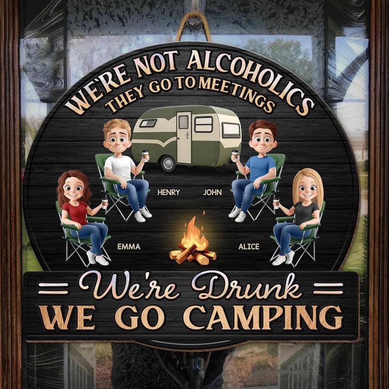 Camp, Chill, Repeat - Camping Personalized Custom Shaped Home Decor Wood Sign - House Warming Gift For Best Friends, BFF, Camping Lovers