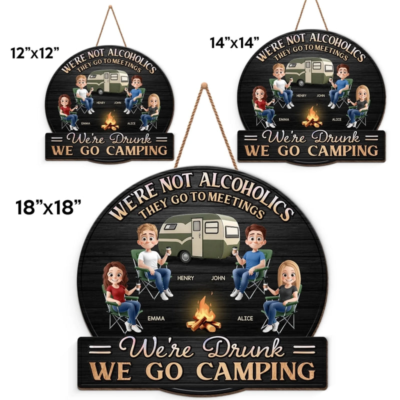 Camp, Chill, Repeat - Camping Personalized Custom Shaped Home Decor Wood Sign - House Warming Gift For Best Friends, BFF, Camping Lovers