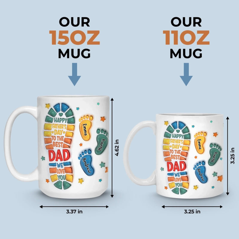 Following In Your Footsteps - Family Personalized Custom 3D Inflated Effect Printed Mug - Father's Day, Gift For Dad, Grandpa