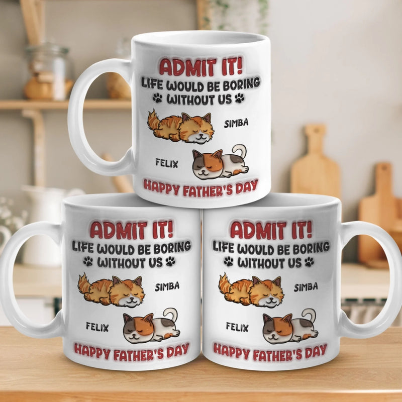 Forever Grateful To Call You Mine - Cat Personalized Custom 3D Inflated Effect Printed Mug - Father's Day,  Gift For Dad, Pet Owners, Pet Lovers