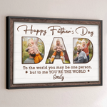 Custom Photo You Make Our World Complete - Family Personalized Custom Horizontal Poster - Father's Day, Gift For Dad, Grandpa