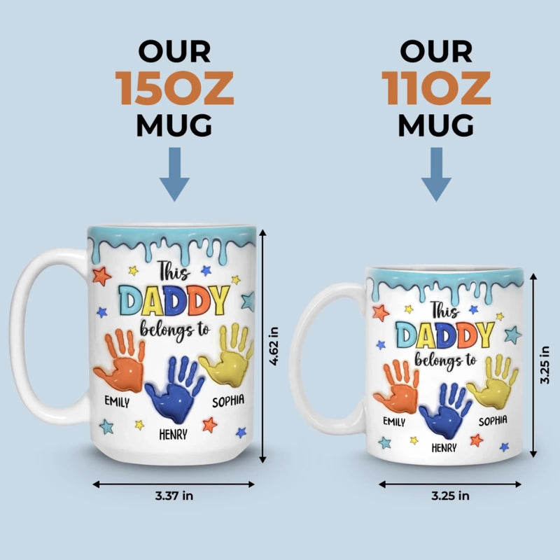 Little Hands, Big Love - Family Personalized Custom 3D Inflated Effect Printed Mug - Father's Day, Gift For Dad, Grandpa