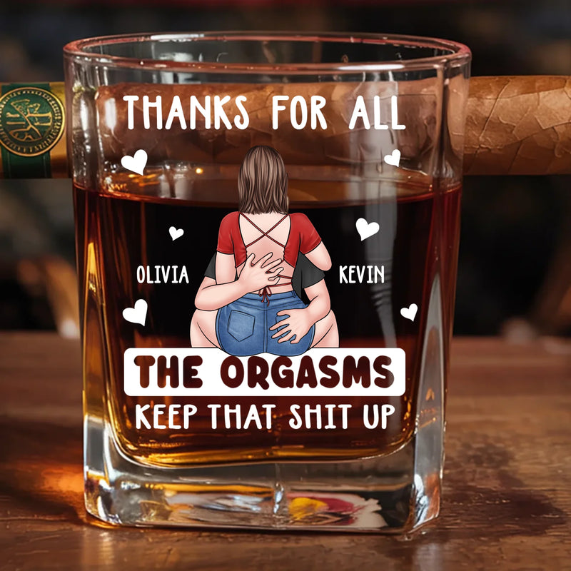 Every Day Is Sweeter With You - Couple Personalized Custom Whiskey Glass With Cigarette Holder - Gift For Husband Wife, Anniversary