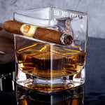 Every Day Is Sweeter With You - Couple Personalized Custom Whiskey Glass With Cigarette Holder - Gift For Husband, Wife, Couple
