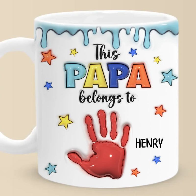 Little Hands, Big Love - Family Personalized Custom 3D Inflated Effect Printed Mug - Father's Day, Gift For Dad, Grandpa