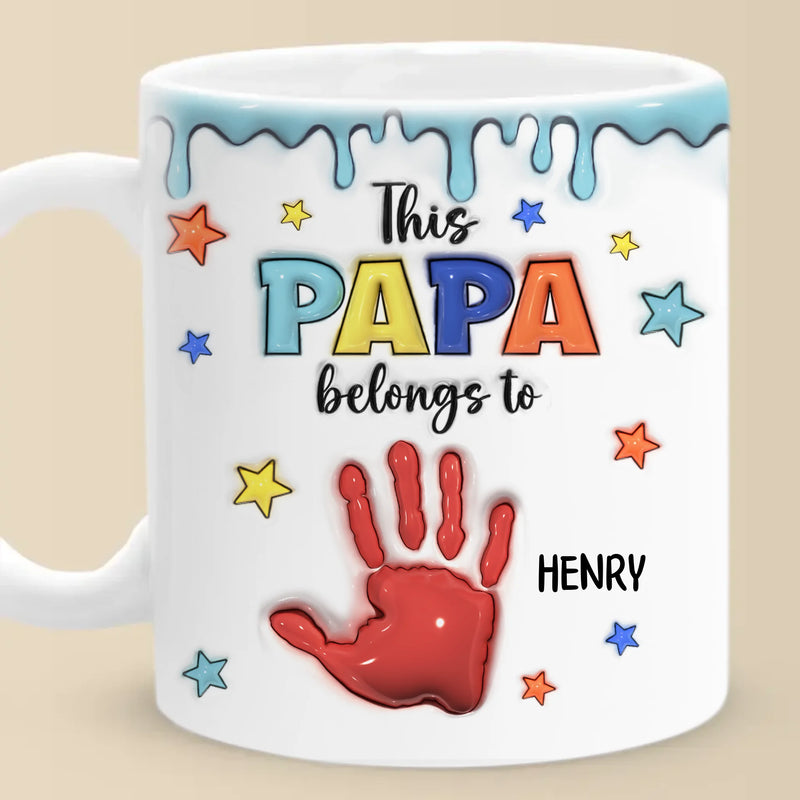 Little Hands, Big Love - Family Personalized Custom 3D Inflated Effect Printed Mug - Father's Day, Gift For Dad, Grandpa