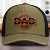 The Man, The Myth, The Legend - Family Personalized Custom Leather Patch Hat - Father's Day, Gift For Dad, Grandpa