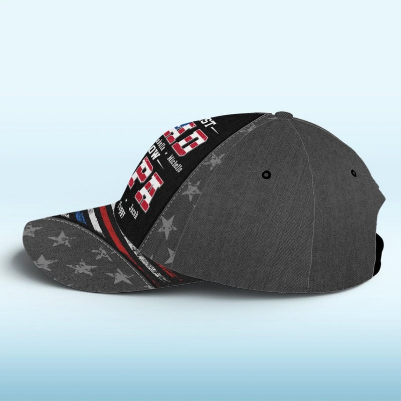First Dad, Now Grandpa - Family Personalized Custom Hat, All Over Print Classic Cap - Father's Day, Gift For Dad, Grandpa