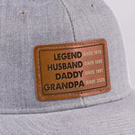 The Man, The Myth, The Generational Icon - Family Personalized Custom Leather Patch Hat - Father's Day, Gift For Husband, Dad, Grandpa