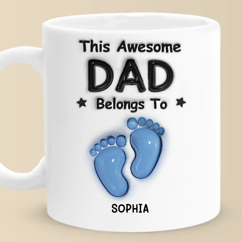 Walking Through Life With Dad - Family Personalized Custom 3D Inflated Effect Printed Mug - Father's Day, Gift For Dad, Grandpa