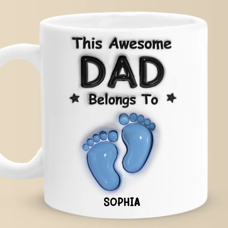 Walking Through Life With Dad - Family Personalized Custom 3D Inflated Effect Printed Mug - Father's Day, Gift For Dad, Grandpa