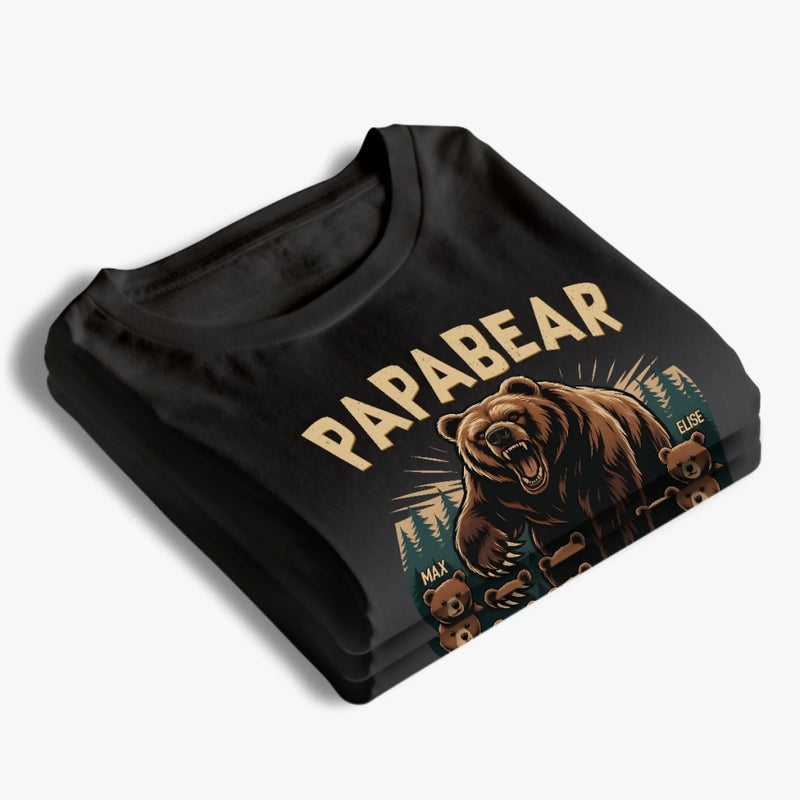 Papa Bear Mode, Always On - Family Personalized Custom Unisex T-shirt, Premium T-shirt, Hoodie - Father's Day, Gift For Dad, Grandpa