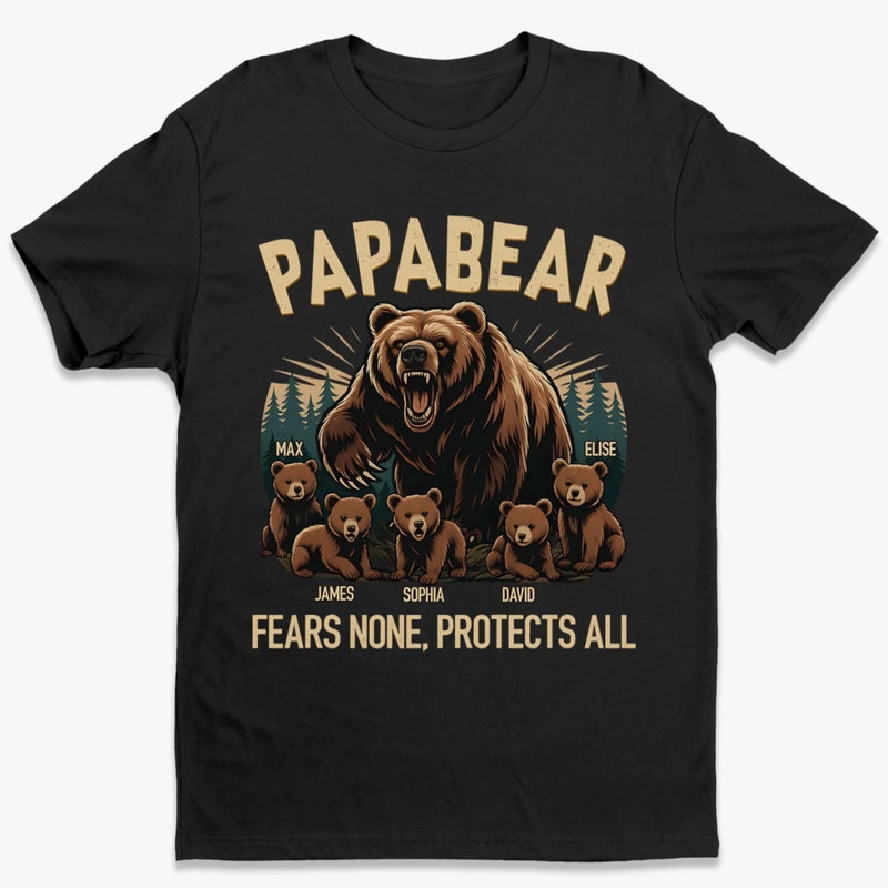 Papa Bear Mode, Always On - Family Personalized Custom Unisex T-shirt, Premium T-shirt, Hoodie - Father's Day, Gift For Dad, Grandpa