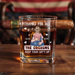 Every Day Is Sweeter With You - Couple Personalized Custom Whiskey Glass With Cigarette Holder - Gift For Husband, Wife, Couple