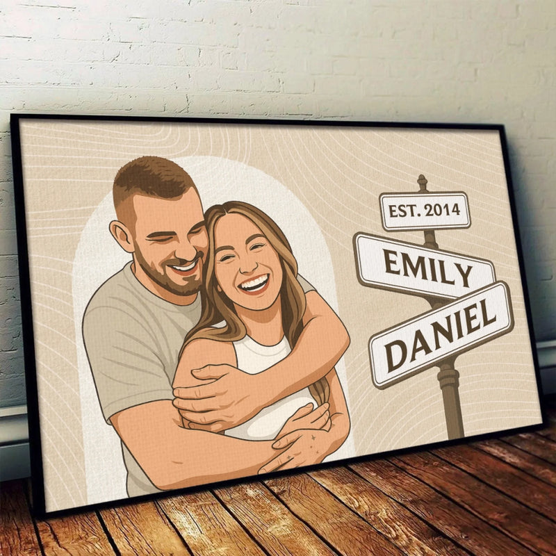 Custom Photo One Love, One Story, Always Us - Couple Personalized Custom Horizontal Poster - Gift For Husband Wife, Anniversary