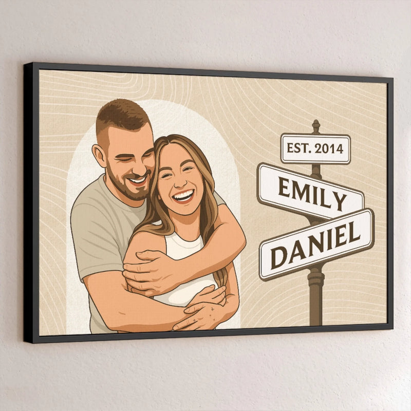 Custom Photo One Love, One Story, Always Us - Couple Personalized Custom Horizontal Poster - Gift For Husband Wife, Anniversary