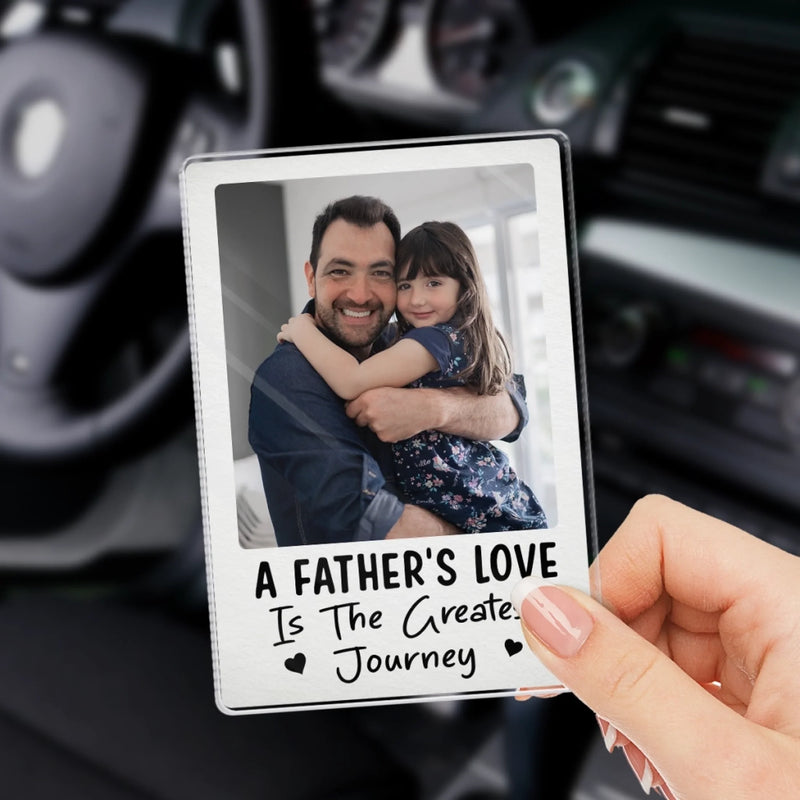 Custom Photo My Hero Drives This Car - Family Personalized Custom Acrylic Car Visor Clip - Father's Day, Gift For Dad, Grandpa