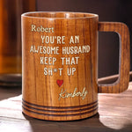 A Forever Kind Of Love - Couple Personalized Custom Wooden Mug - Gift For Husband Wife, Anniversary