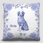Pawprints Among Petals - Dog Personalized Custom Pillow - Gift For Pet Owners, Pet Lovers