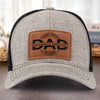 Father First Always Hero - Family Personalized Custom Leather Patch Hat - Father's Day, Gift For Dad, Grandpa