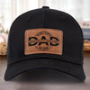 Father First Always Hero - Family Personalized Custom Leather Patch Hat - Father's Day, Gift For Dad, Grandpa