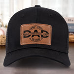 Father First Always Hero - Family Personalized Custom Leather Patch Hat - Father's Day, Gift For Dad, Grandpa