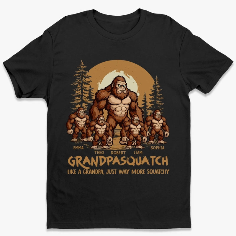 Sasquatch By Nature, Grandpa By Heart - Family Personalized Custom Unisex T-shirt, Premium T-shirt, Hoodie - Father's Day, Gift For Dad, Grandpa