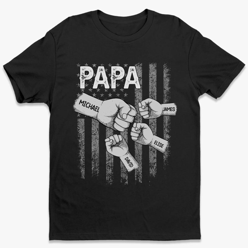 Built With Love And Fist Bumps - Family Personalized Custom Unisex T-shirt, Premium T-shirt, Hoodie - Father's Day, Gift For Dad, Grandpa