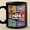 This Papa Belongs To - Family Personalized Custom Black Mug - Father's Day, Gift For Dad, Grandpa