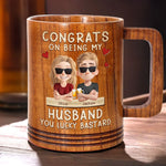 Custom Name Funny Husband Gifts - Personalized Wooden Mug