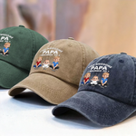 Oh Crap, I Have Kids - Family Personalized Custom Vintage Washed Denim Baseball Cap - Father's Day, Gift For Dad, Grandpa