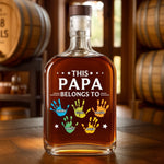 This Papa Is Powered By Love - Family Personalized Custom Whiskey Bottle - Father's Day, Gift For Dad, Grandpa