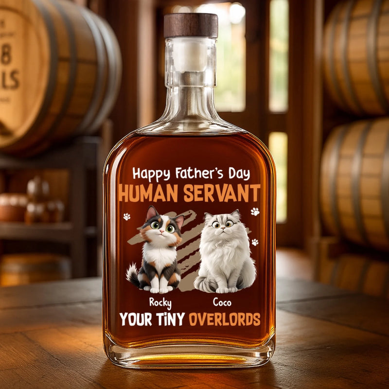 Thanks For The Treats, Now Go Away - Cat Personalized Custom Whiskey Bottle - Father's Day, Gift For Dad, Pet Owners, Pet Lovers