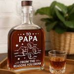 Custom Liquor Decanter - Personalized Father's Day Birthday Gifts For Dad, Grandpa - Drink Because We Exist