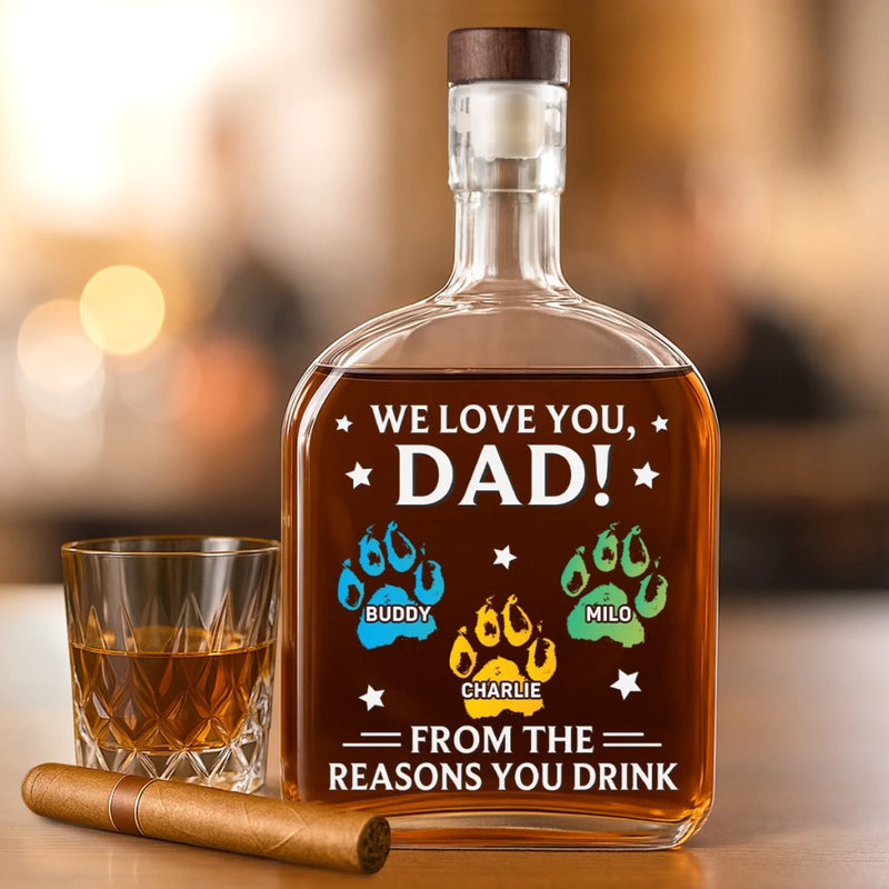 You're Our Favorite Hooman - Dog & Cat Personalized Custom Whiskey Bottle - Father's Day,  Gift For Dad, Pet Owners, Pet Lovers