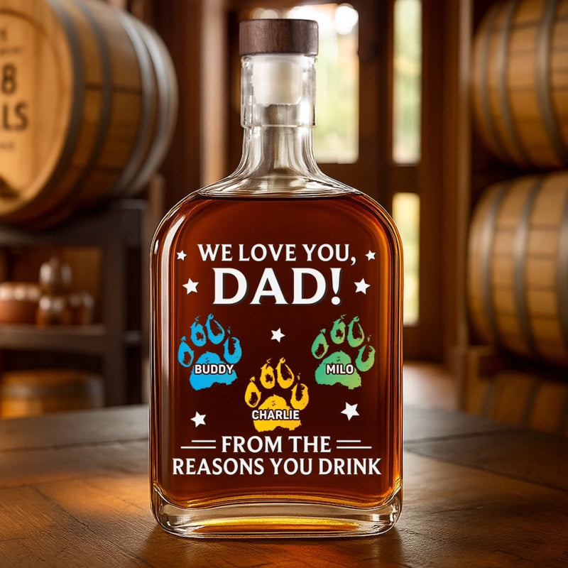 You're Our Favorite Hooman - Dog & Cat Personalized Custom Whiskey Bottle - Father's Day,  Gift For Dad, Pet Owners, Pet Lovers