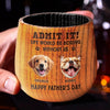 Custom Photo Dog Dad Vibes Only - Dog & Cat Personalized Custom Wooden Whiskey Glass - Father's Day, Gift For Pet Owners, Pet Lovers