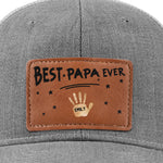 Best Dad Ever, Stamped With Love - Family Personalized Custom Leather Patch Hat - Father's Day, Gift For Dad, Grandpa