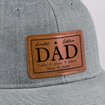 My Incomparable Dad - Family Personalized Custom Leather Patch Hat - Gift For Dad, Grandpa