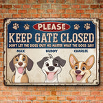 Escape Artists At Work - Dog Personalized Custom Home Decor Metal Sign - Father's Day, House Warming Gift For Pet Owners, Pet Lovers