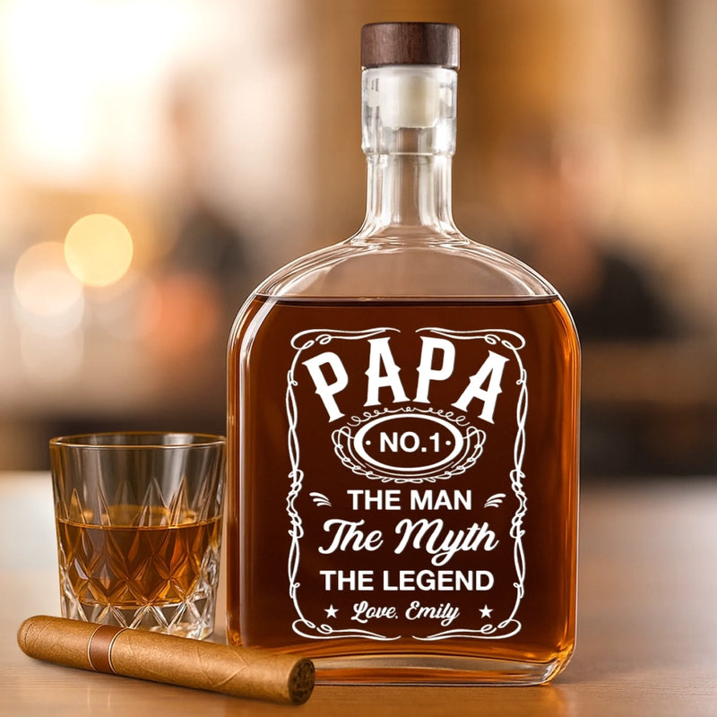 Vintage Soul, Modern Legend - Family Personalized Custom Whiskey Bottle - Father's Day, Gift For Dad, Grandpa