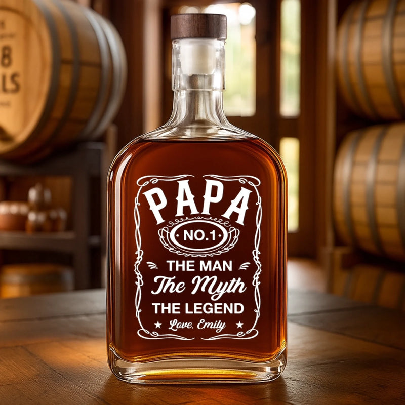 Vintage Soul, Modern Legend - Family Personalized Custom Whiskey Bottle - Father's Day, Gift For Dad, Grandpa