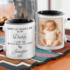 Custom Photo Hold Me Close, Even When Apart - Family Personalized Custom Accent Mug - Father's Day, Gift For Dad