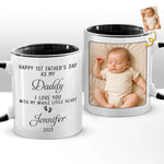 Custom Photo Hold Me Close, Even When Apart - Family Personalized Custom Accent Mug - Father's Day, Gift For Dad